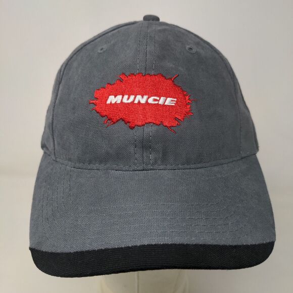 Unbranded Men's Slideback Hat Gray OSFA Embroidered Muncie We Built Trust Logo - Picture 2 of 7